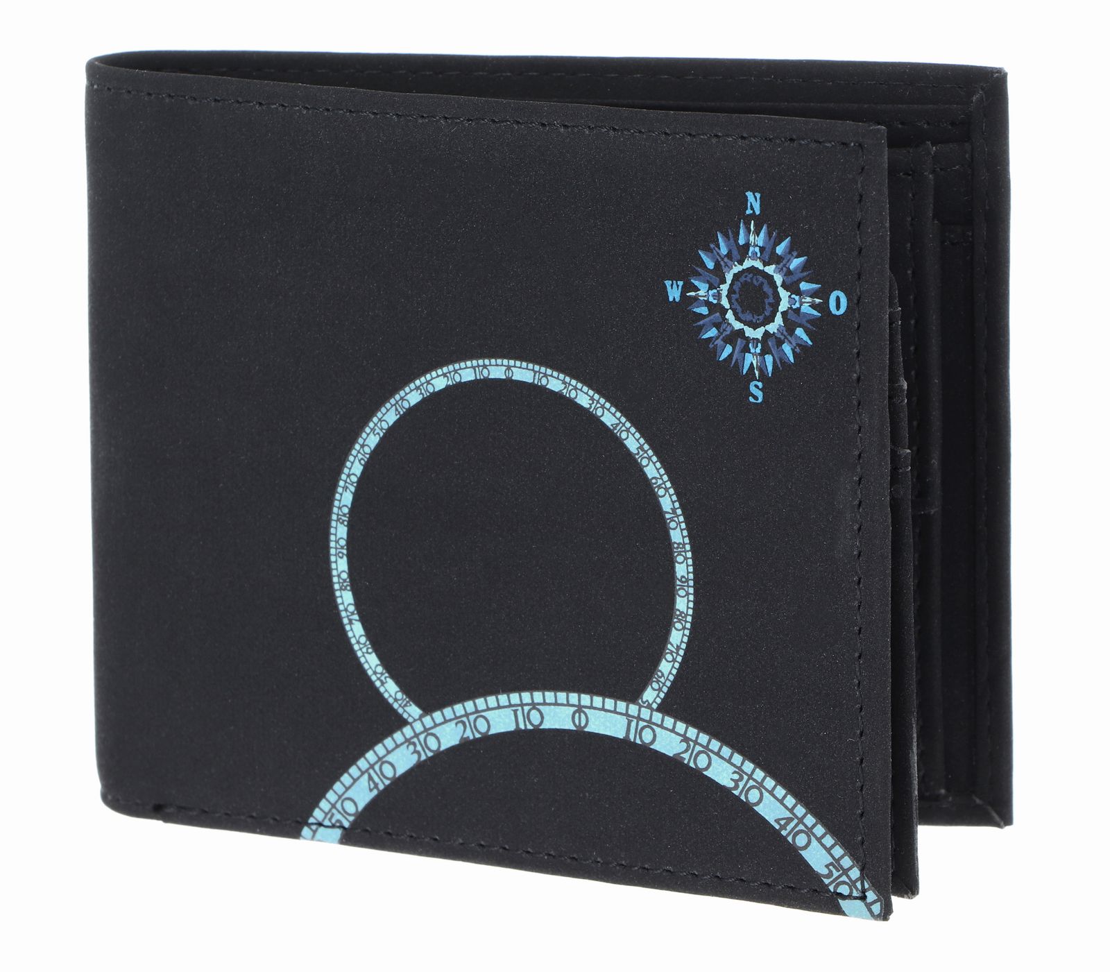 oxmox New Cryptan Querscheinbörse Windrose Print Cyan Black