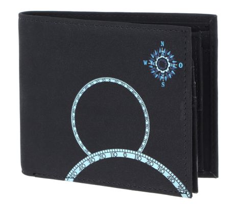 oxmox New Cryptan Querscheinbörse Windrose Print Cyan Black