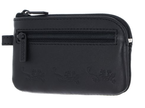 oxmox Leather Keyholder Lizard Embossed Black