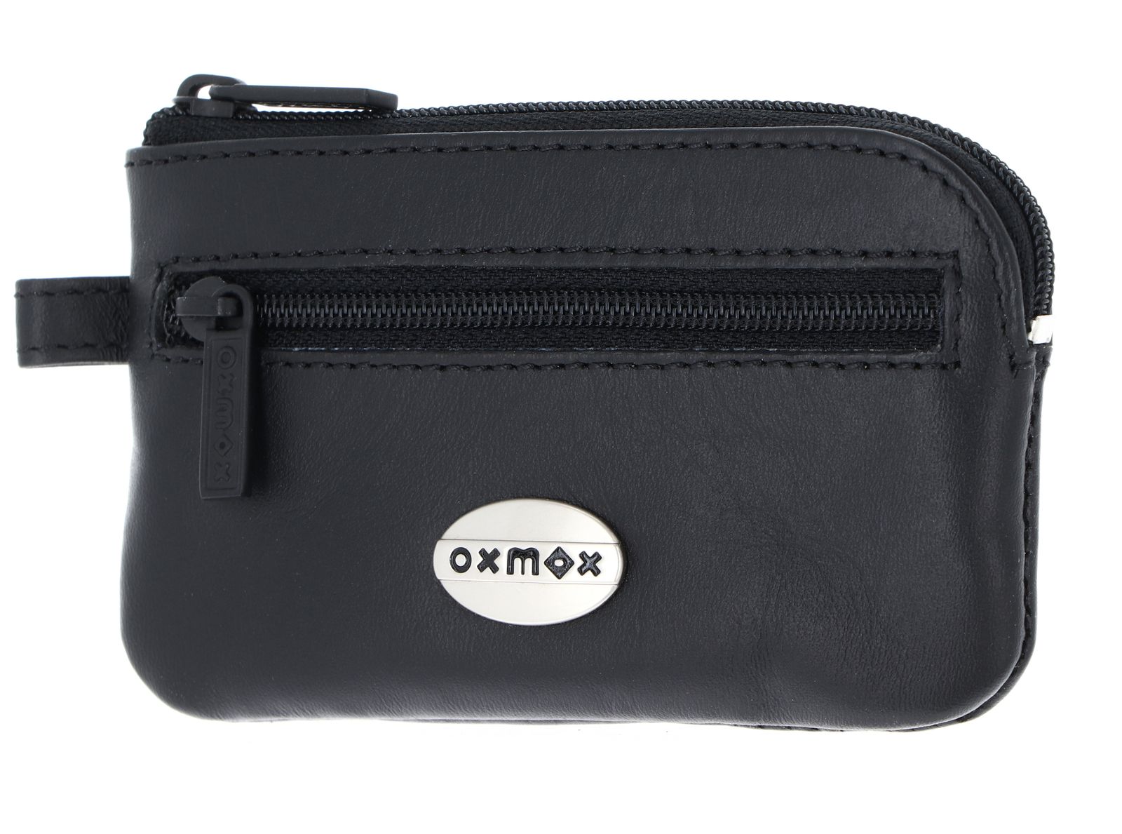 oxmox Leather Keyholder Pure Metal Round Black
