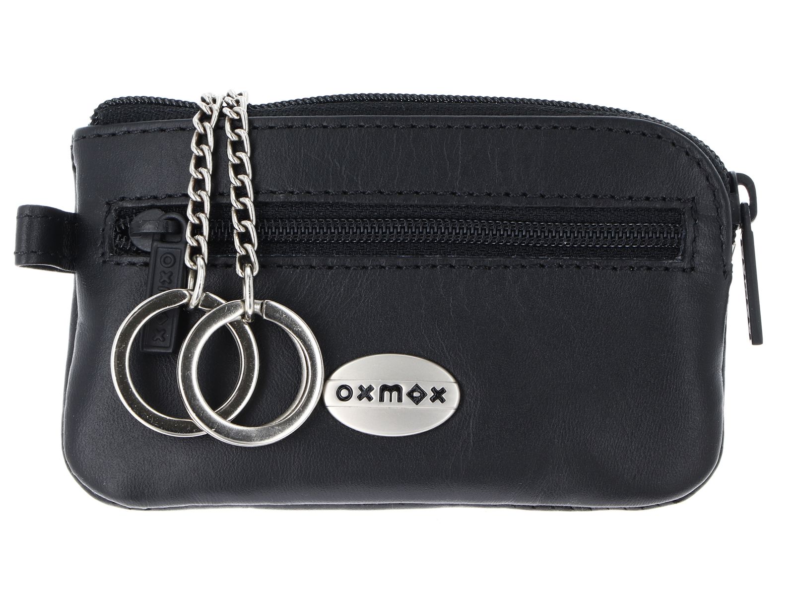 oxmox Leather Keyholder Pure Metal Round Black oxmox Leather Keyholder Pure Metal Round Black