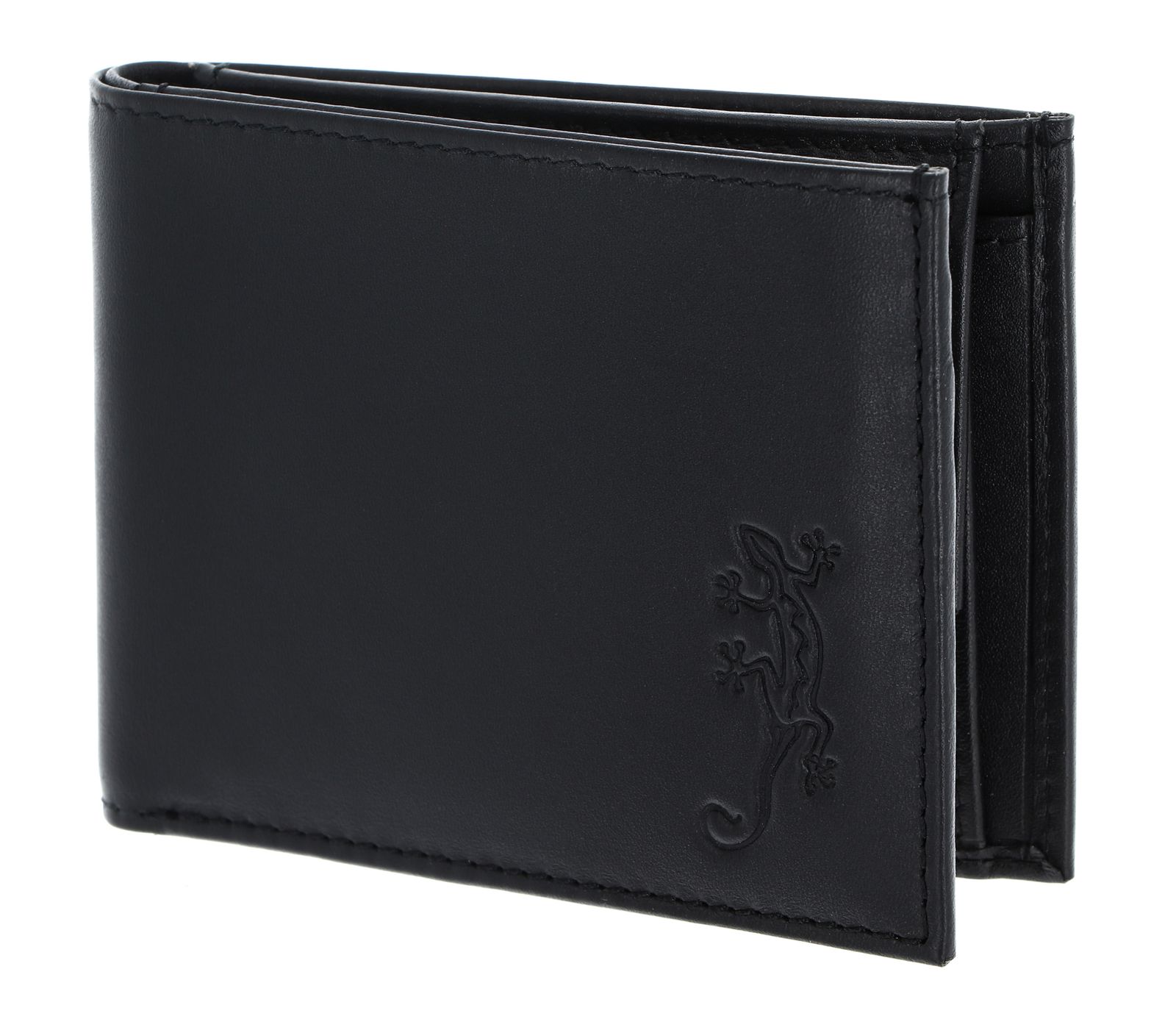 oxmox Leather Pocketbörse Lizard Embossed Black