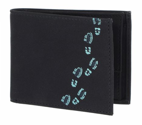 oxmox New Cryptan Pocketbörse Footsteps Print Cyan Black oxmox New Cryptan Pocketbörse Footsteps Print Cyan Black