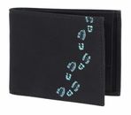 Footsteps Print Cyan Black Footsteps Print Cyan Black