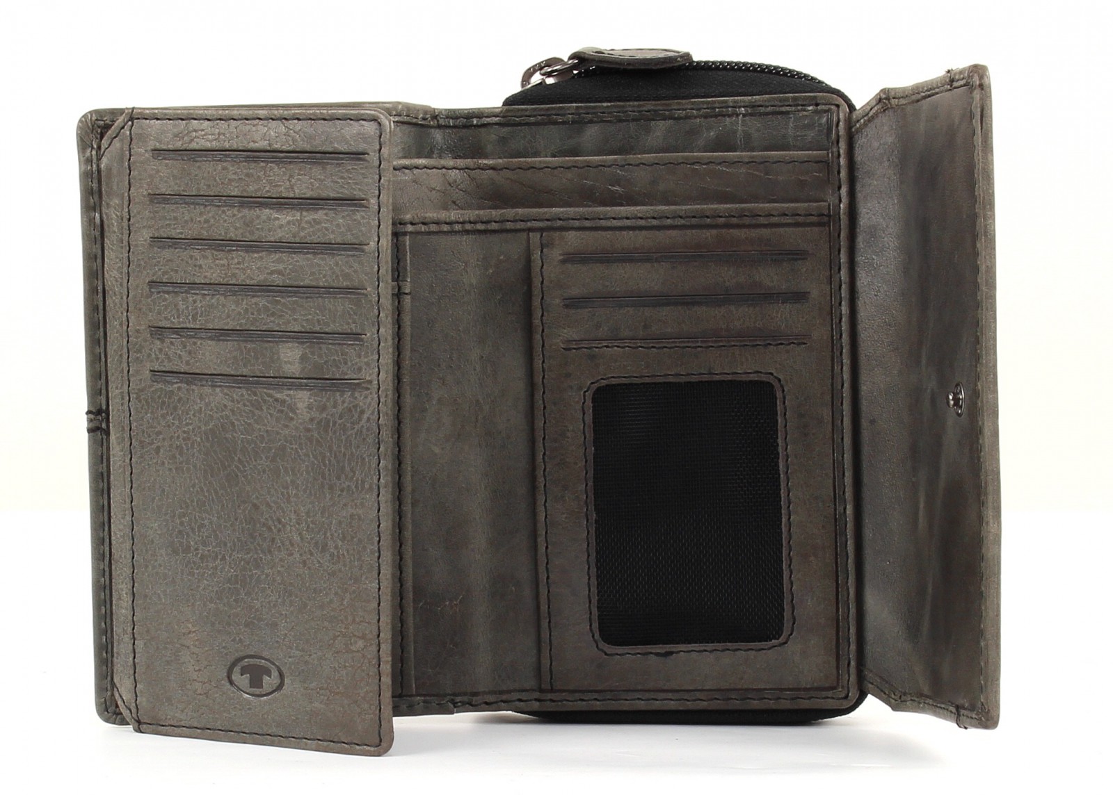TOM TAILOR Rock Leather Purse Grey
