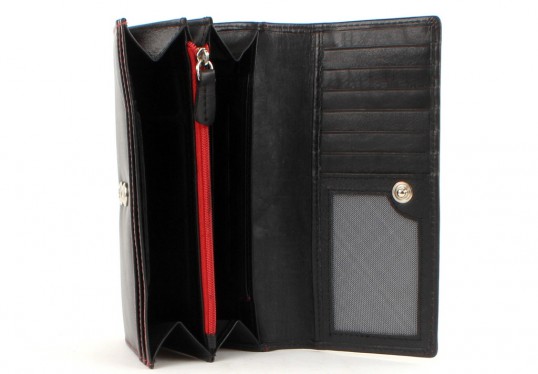 bruno banani Flowerpower Damenbörse m. Überschlag Black/Red bruno banani Flowerpower Damenbörse m. Überschlag Black/Red
