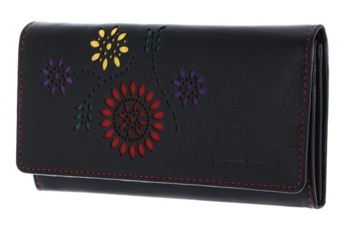 bruno banani Flowerpower Ladies Purse m. Überschlag Black/Red bruno banani Flowerpower Ladies Purse m. Überschlag Black/Red