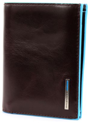 PIQUADRO Blue Square Wallet Vertical Mogano