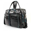 PIQUADRO Blue Square Expandable Computer Case Nero