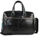 PIQUADRO Blue Square Expandable Computer Case Nero