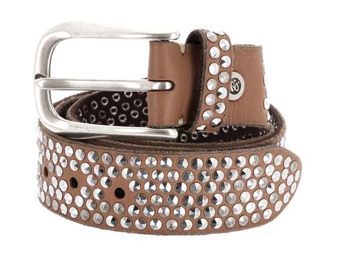 b.belt Zoe Silver Stud Belt W95 Camel b.belt Zoe Silver Stud Belt W95 Camel
