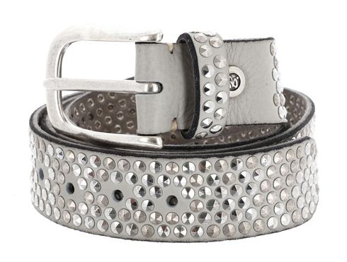 b.belt Zoe Silver Stud Belt W90 Light Grey b.belt Zoe Silver Stud Belt W90 Light Grey