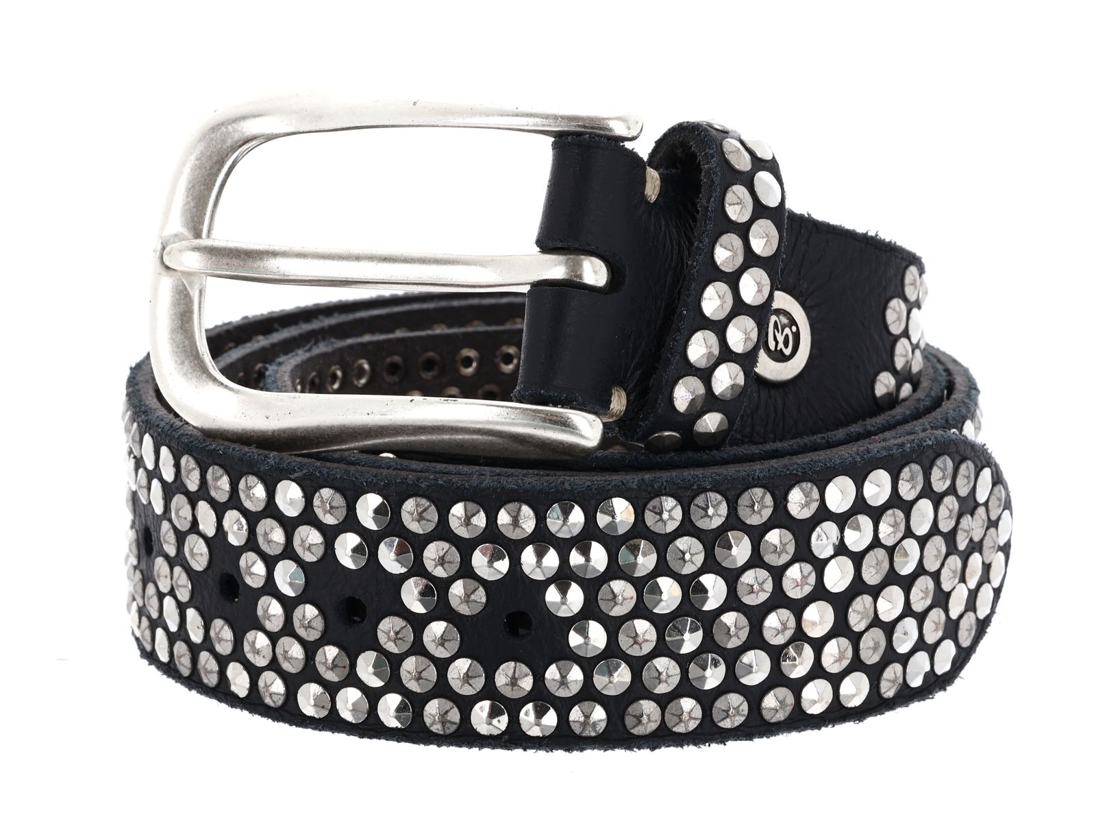 b.belt Zoe Silver Stud Belt W95 Black