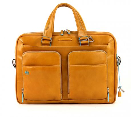 PIQUADRO Blue Square Portfolio Computer Briefcase Giallo