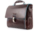 PIQUADRO Blue Square Expandable Computer Briefcase Mogano