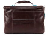 PIQUADRO Blue Square Expandable Computer Briefcase Mogano