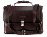 PIQUADRO Blue Square Expandable Computer Briefcase Mogano