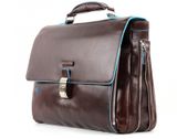 PIQUADRO Blue Square Expandable Computer Briefcase Mogano