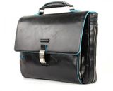PIQUADRO Blue Square Expandable Computer Briefcase Nero