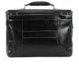 PIQUADRO Blue Square Expandable Computer Briefcase Nero