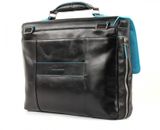 PIQUADRO Blue Square Expandable Computer Briefcase Nero