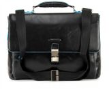 PIQUADRO Blue Square Expandable Computer Briefcase Nero