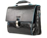 PIQUADRO Blue Square Expandable Computer Briefcase Nero