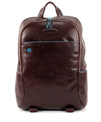 PIQUADRO Blue Square Laptop Backpack Mogano