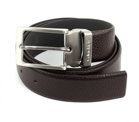 Calvin Klein Stand Alone Adjustable Pebble Belt W95 Dark Brown