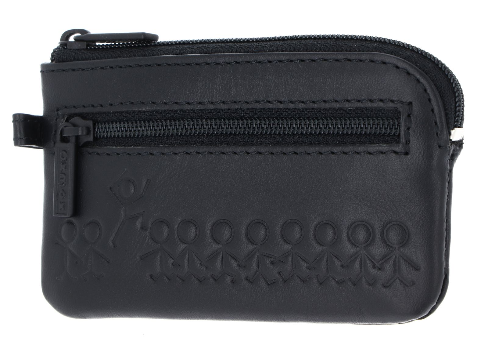 oxmox Leather Keyholder Jumping Jack Embossed Black