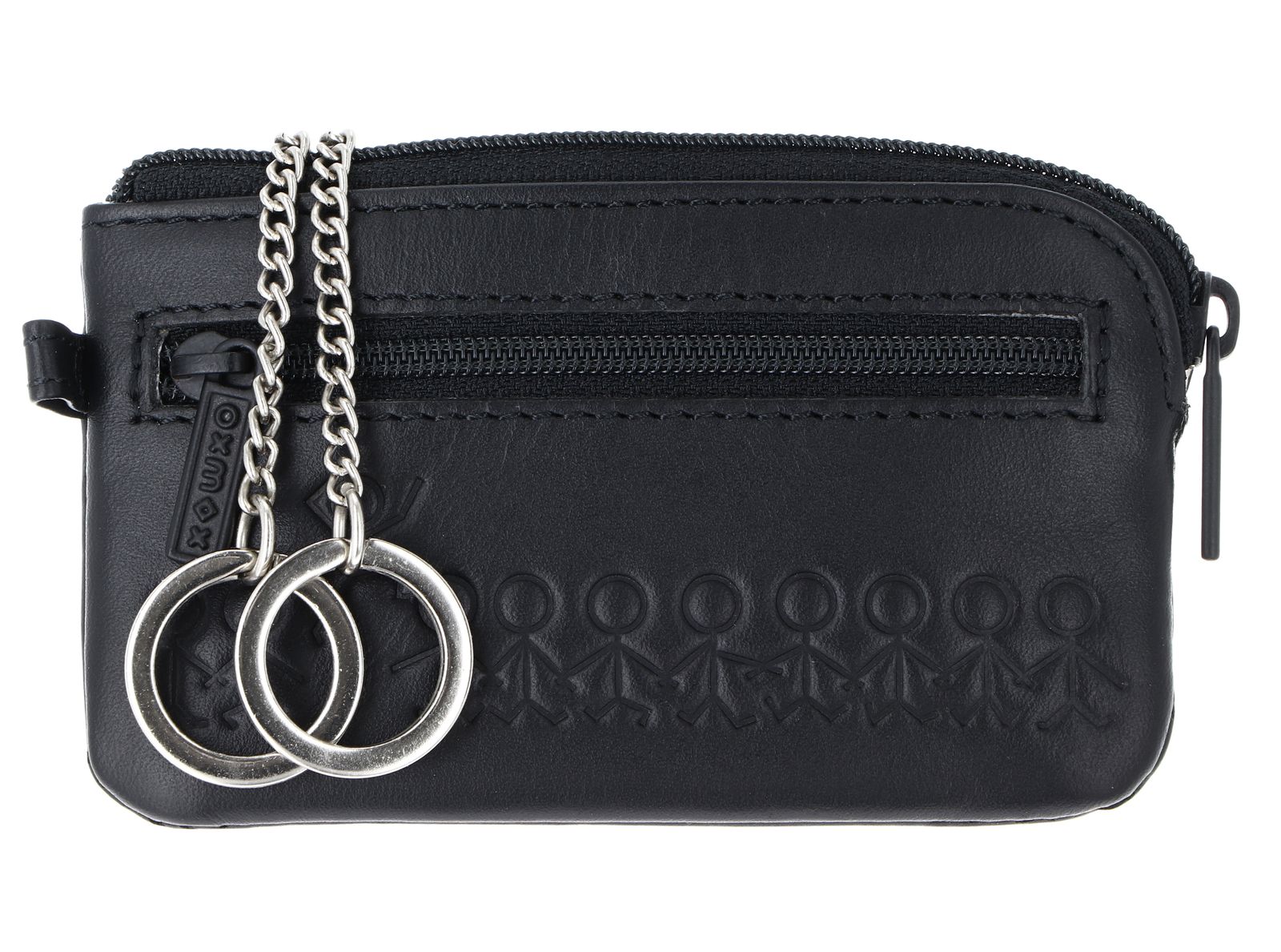 oxmox Leather Keyholder Jumping Jack Embossed Black oxmox Leather Keyholder Jumping Jack Embossed Black