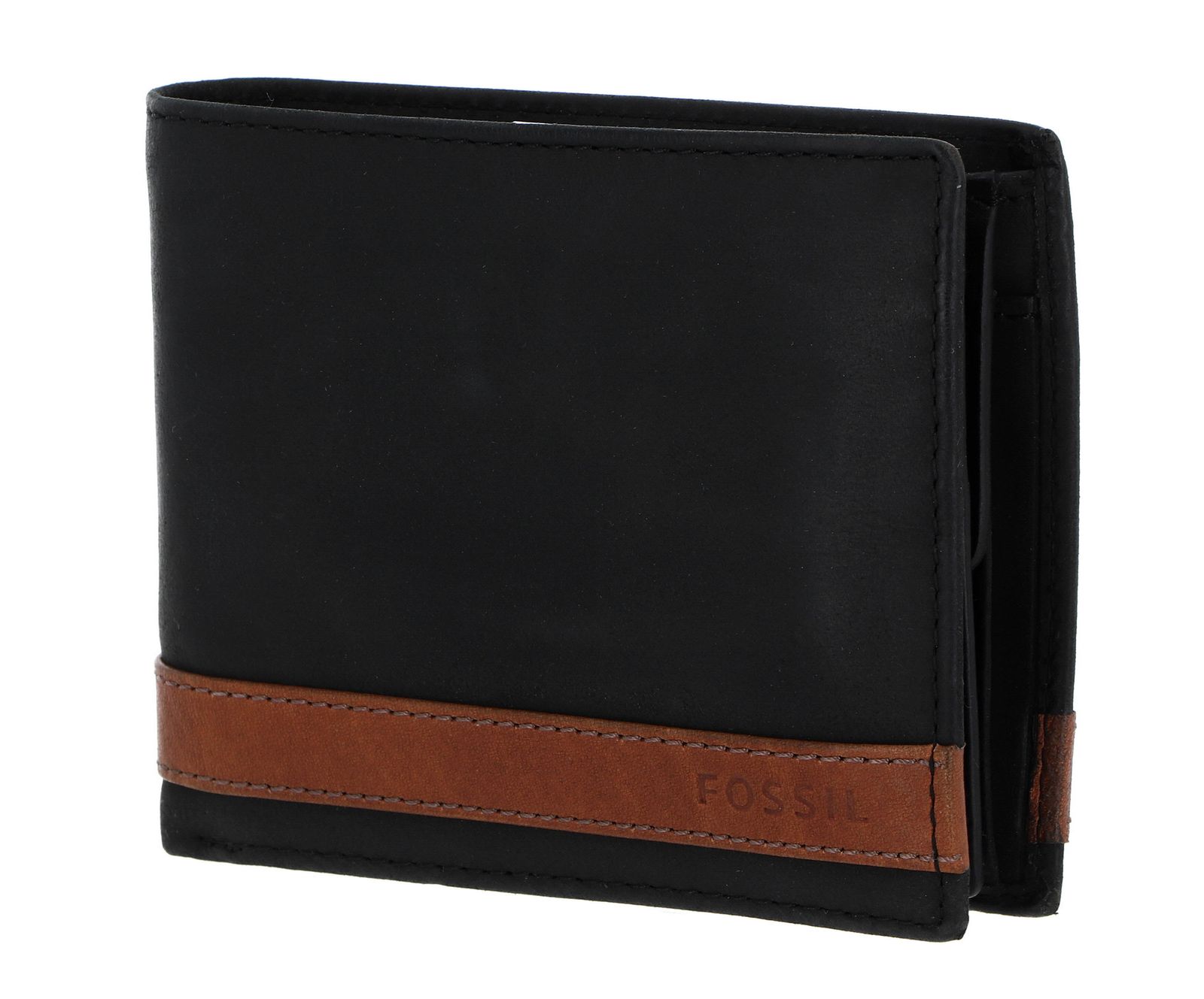 Fossil Men's Quinn Flip ID Bifold Leather Wallet - Brown