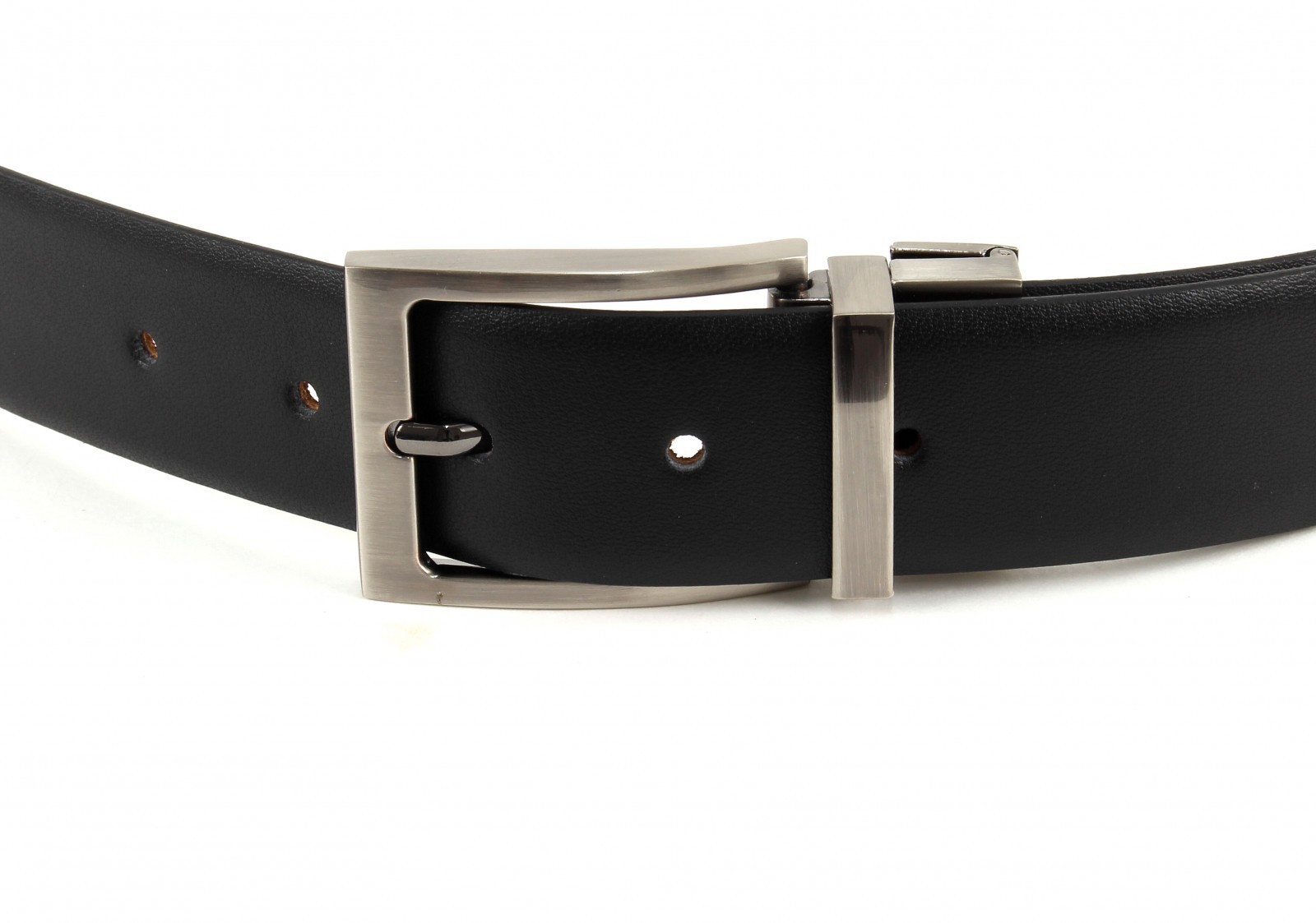 bruno banani Curved Reversible Belt W100 Black / Dark Brown