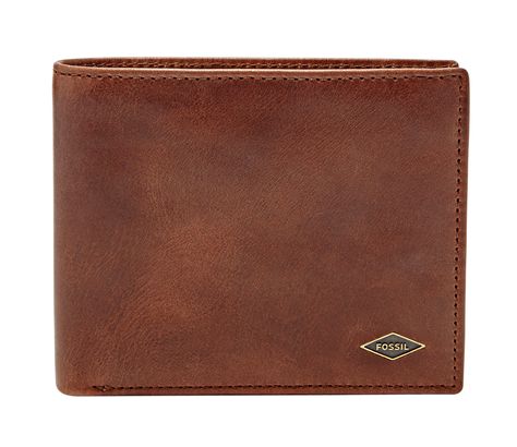 FOSSIL Ryan Large Coin Pocket Bifold Dark Brown