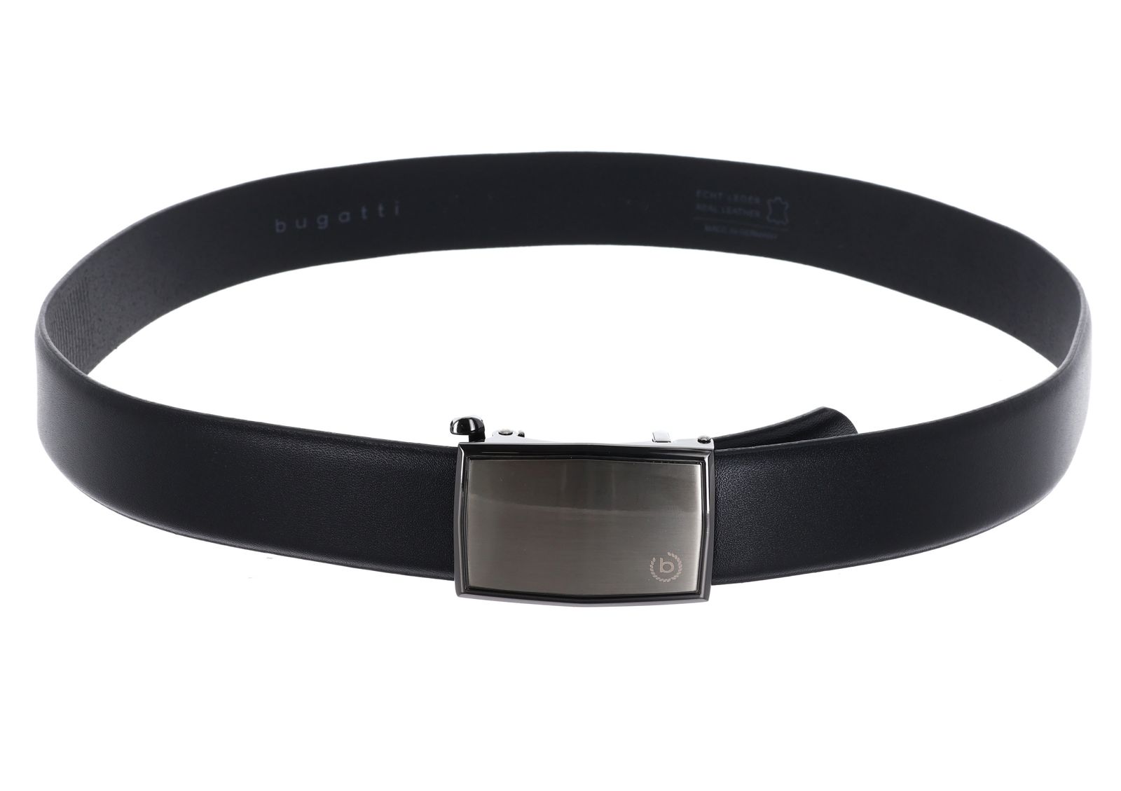 bugatti Domed Leatherbelt With Automatic Buckle W80 Black bugatti Domed Leatherbelt With Automatic Buckle W80 Black