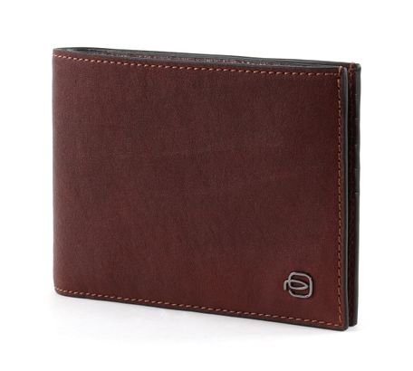 PIQUADRO Black Square Card Holder Tan