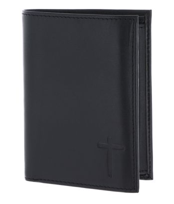 oxmox Leather RFID Protect Kombibörse Freedom Cross Embossed Black