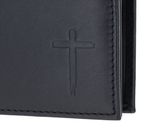 oxmox Leather RFID Protect Querscheinbörse Freedom Cross Embossed Black
