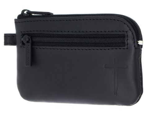 oxmox Leather Keyholder Freedom Cross Embossed Black oxmox Leather Keyholder Freedom Cross Embossed Black