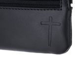 oxmox Leather Keyholder Freedom Cross Embossed Black