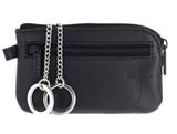 oxmox Leather Keyholder Freedom Cross Embossed Black