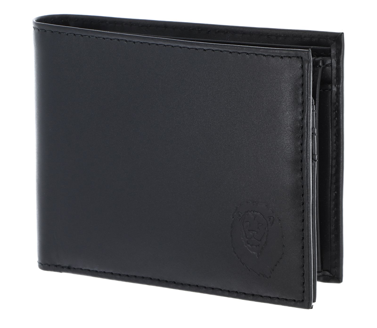oxmox Leather RFID Protect Querscheinbörse Freedom Lion Embossed Black