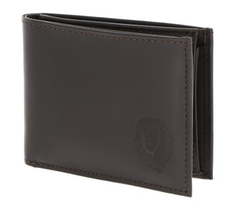 oxmox Leather RFID Protect Pocketbörse Freedom Lion Embossed Brown