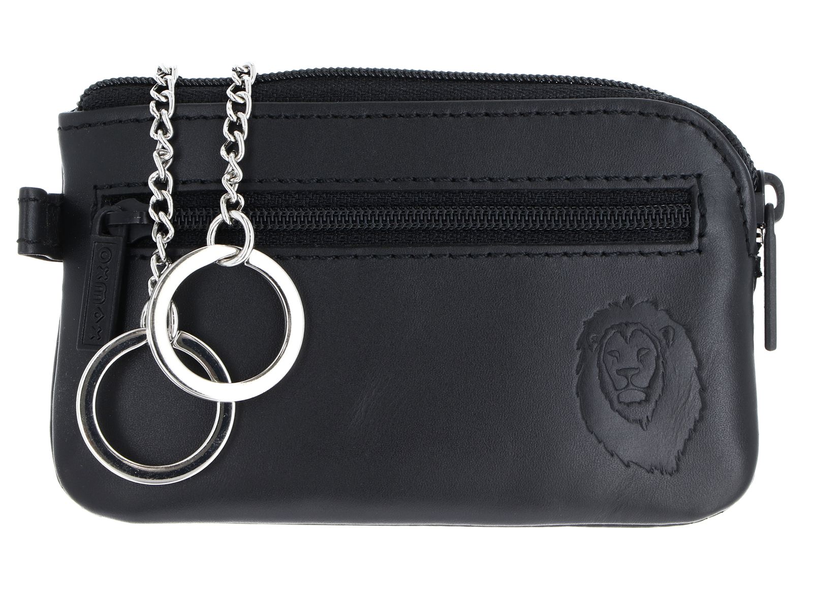 oxmox Leather Keyholder Freedom Lion Embossed Black oxmox Leather Keyholder Freedom Lion Embossed Black