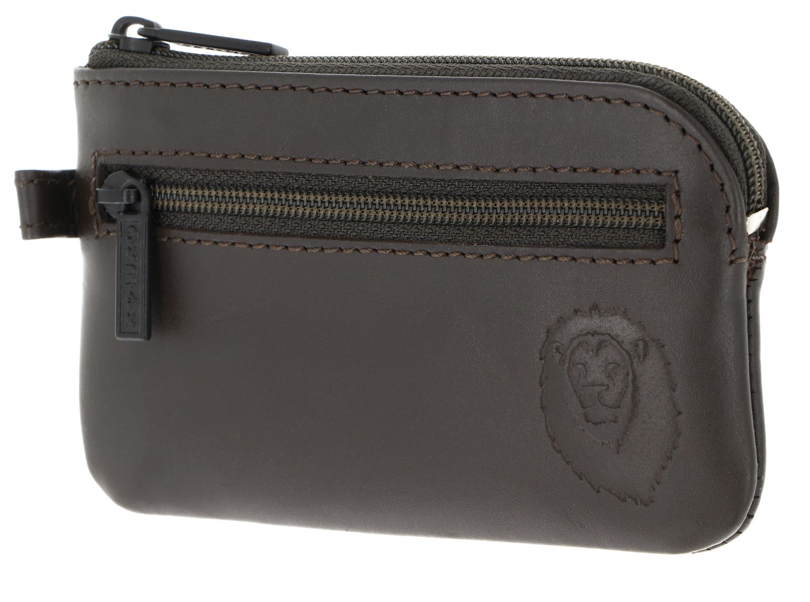 oxmox Leather Keyholder Freedom Lion Embossed Brown