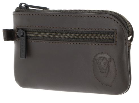 oxmox Leather Keyholder Freedom Lion Embossed Brown