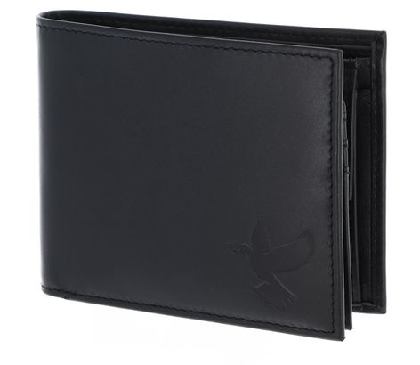 oxmox Leather RFID Protect Querscheinbörse Freedom Pigeon Embossed Black