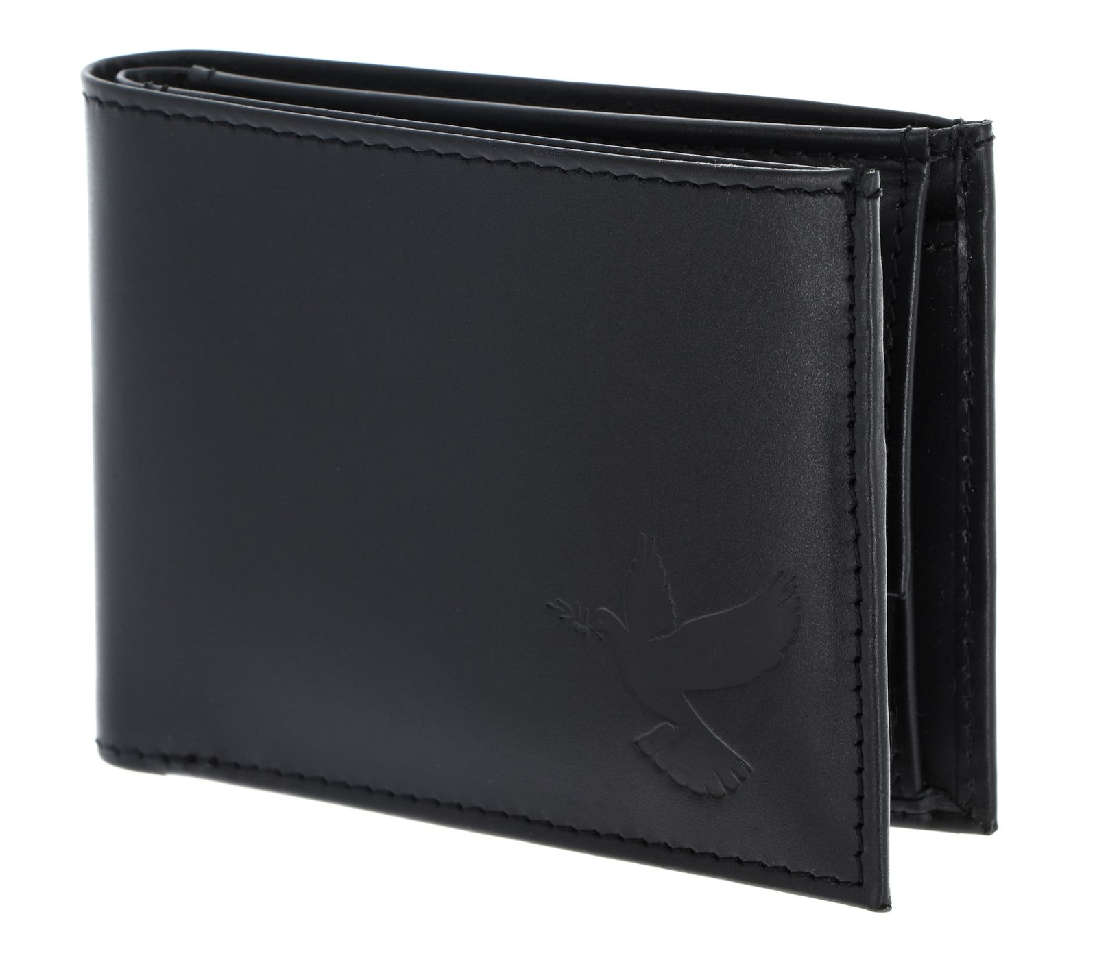 oxmox Leather RFID Protect Pocketbörse Freedom Pigeon Embossed Black