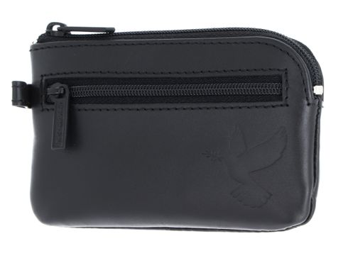 oxmox Leather Keyholder Freedom Pigeon Embossed Black