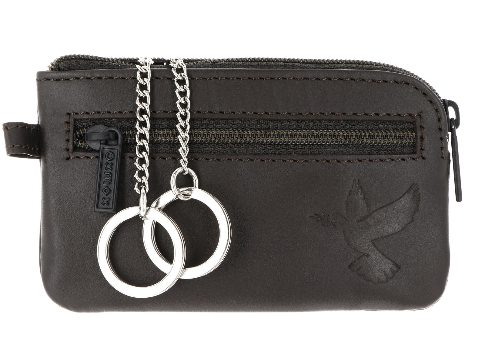 oxmox Leather Keyholder Freedom Pigeon Embossed Brown oxmox Leather Keyholder Freedom Pigeon Embossed Brown